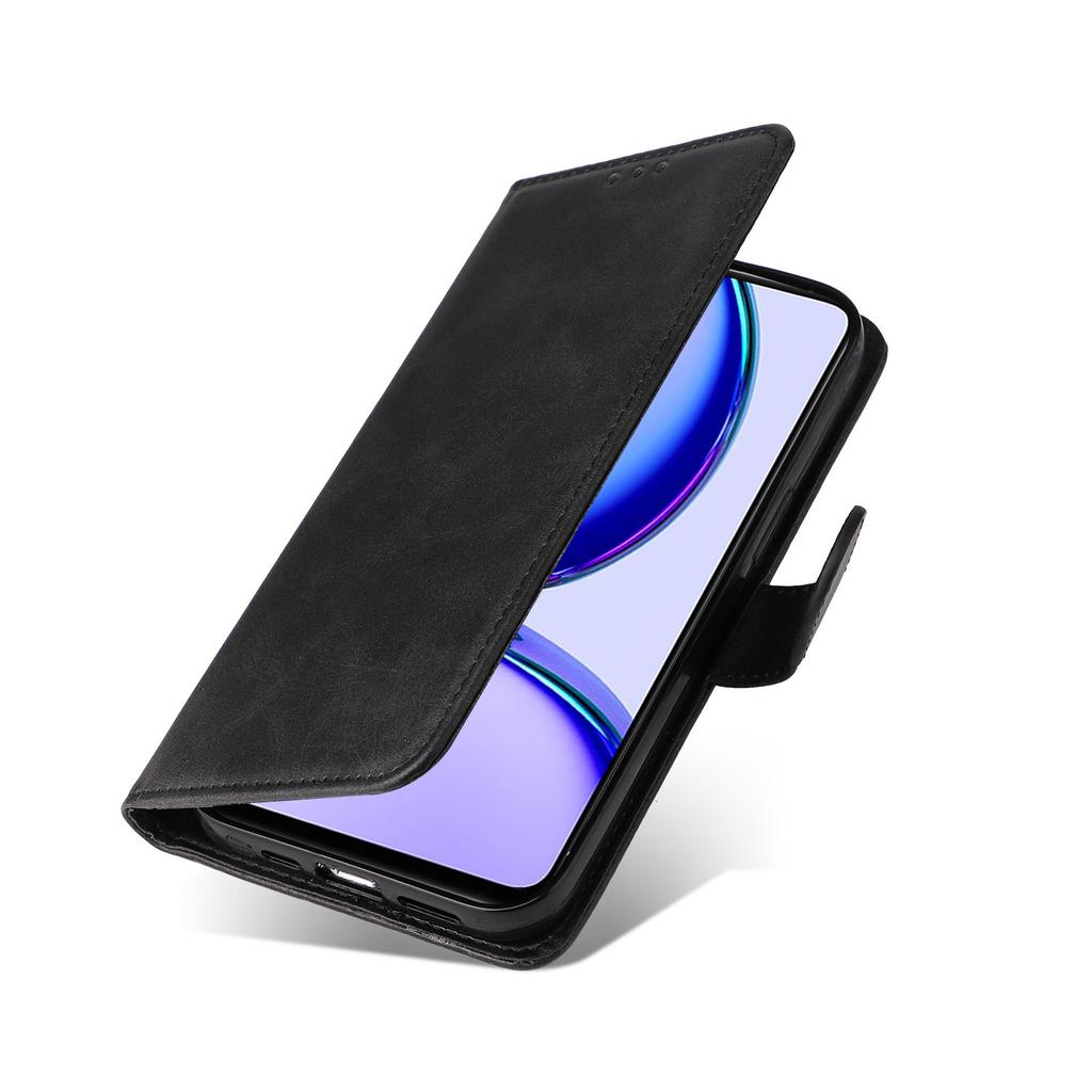 Für Realme C53 (Global)/C53 (Indien)/C51/Narzo N53 4G PU Leder Brieftasche Ständer Hülle Kalbsleder Textur Stoßfest Handyhülle