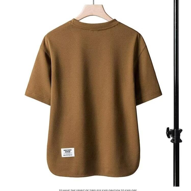 

Men s Trendy Solid Color Round Neck Half-Sleeve Summer T-Shirt XL чорний