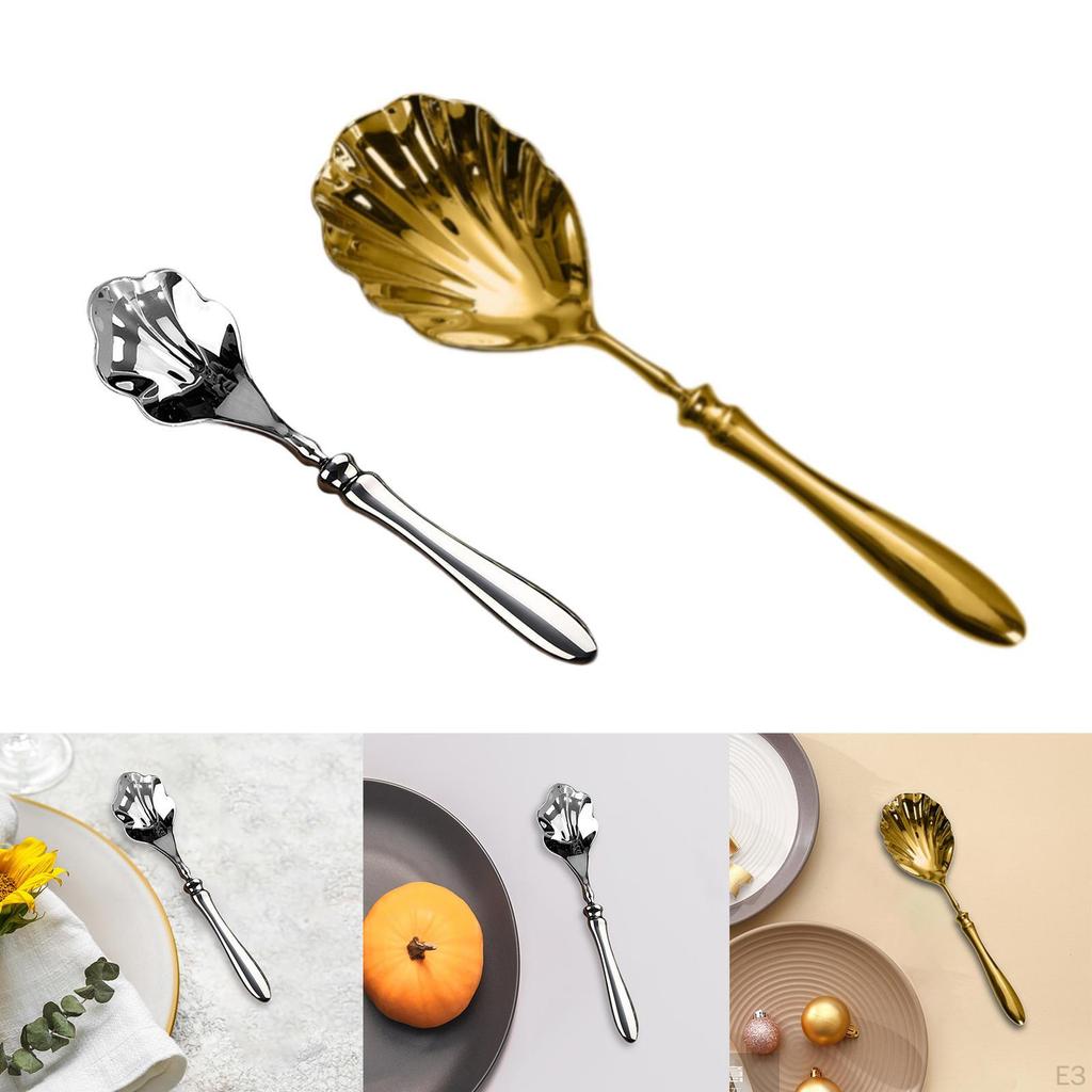 Esslöffel Multifunktional Muschelform Kompakter Teelöffel Übergießen für Hotel Feiern Zuhause