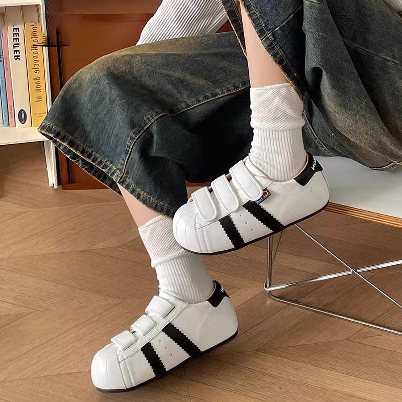 Qi Yan Chou Meng platform German training shoes women's 2025 summer new heightening versatile shell head casual big head board shoes