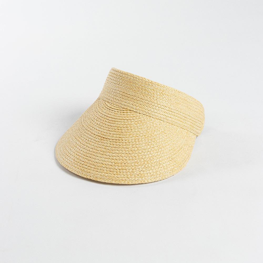 Spring and Summer New Empty Top Hat Simple Adjustable Straw Hat Folding Storage Straw Beach Travel Sun Hat