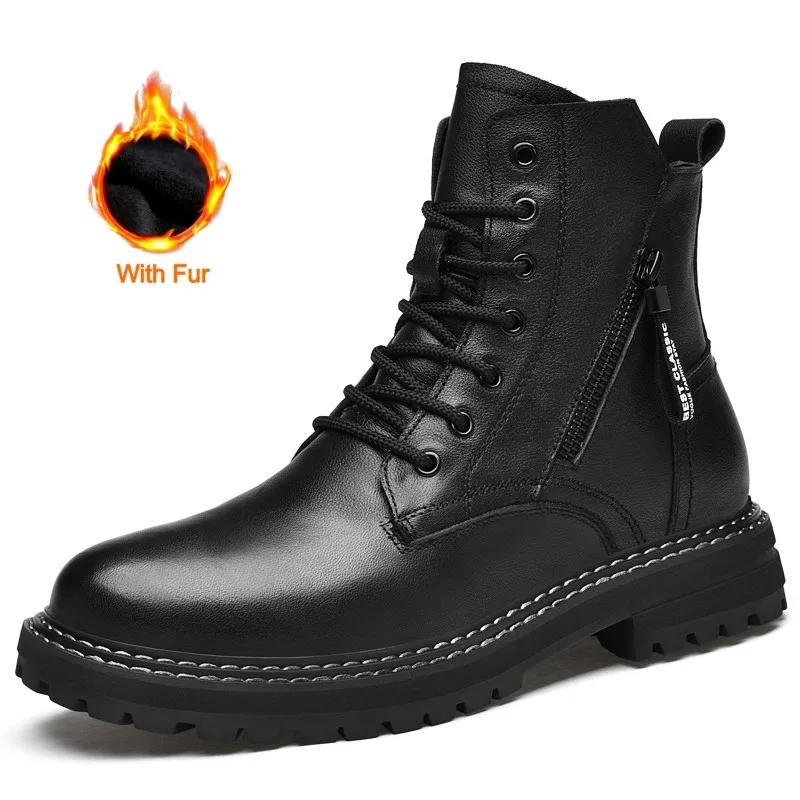 

Модная итальянская мужская обувь из натуральной кожи, повседневные зимние ботинки для улицы, роскошный бренд, высокое качество, нескользящие, теплые, мужские ботильоны 38