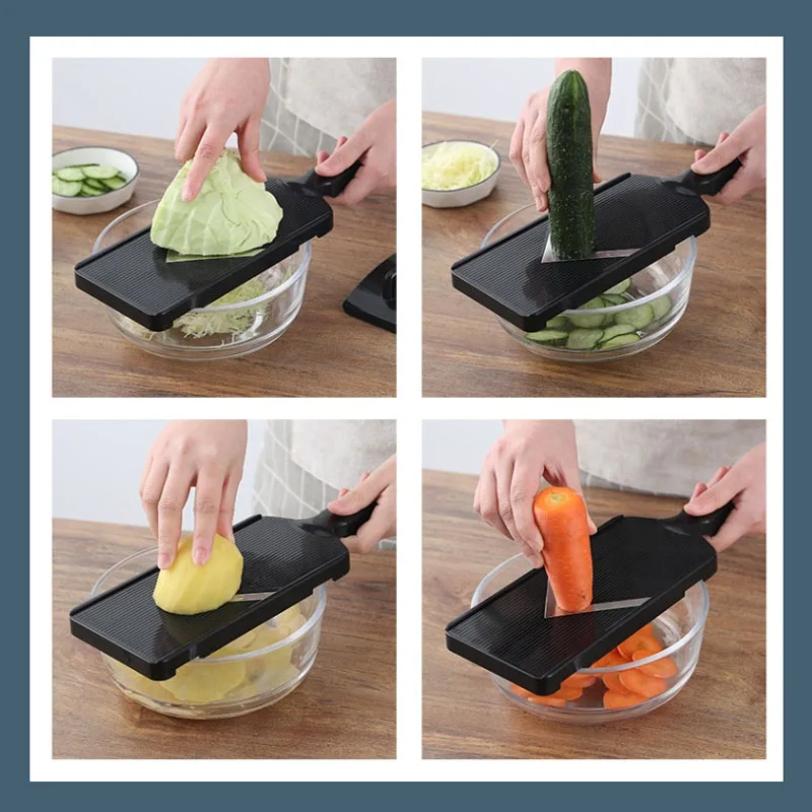 Picador de Repolho Multifuncional Manual Fatiador de Alimentos Legumes Ralador Para Saladas Batata Pepino Repolho Roxo Utensílio de Cozinha