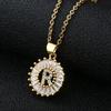 Shein Copper Zircon Round Alphabet Pendant Necklace