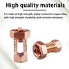 Split Bolt Connector High Strength Copper Grounding Clamps for Completing Ground Bonding to Bare Wires TJ-16 (6 PCS)
