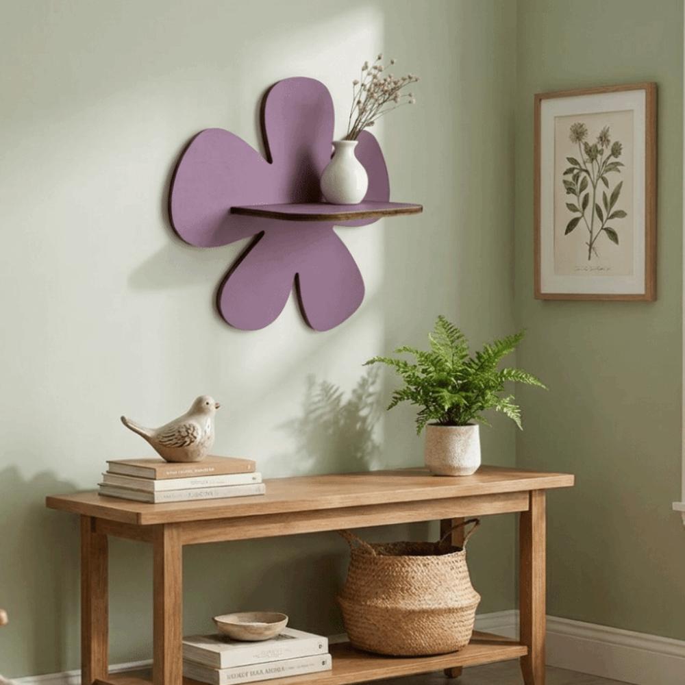 Blumenform Blume Schwimmende Wandregal Holz Wandhänge-Regal Wand-Aufbewahrungsregal Schlafsaal