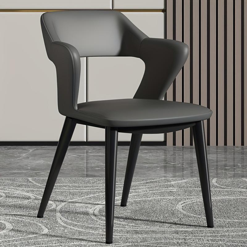 French Style 1Pc Leather Dining Chair with Backrest, Hollow Design, Suitable for Clubhouse Hotel Western Restaurant Cafe