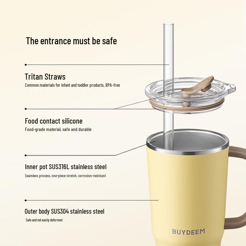 Buydeem 316L Stainless Steel Lift-and-Drink Insulated Bottle 750ml
