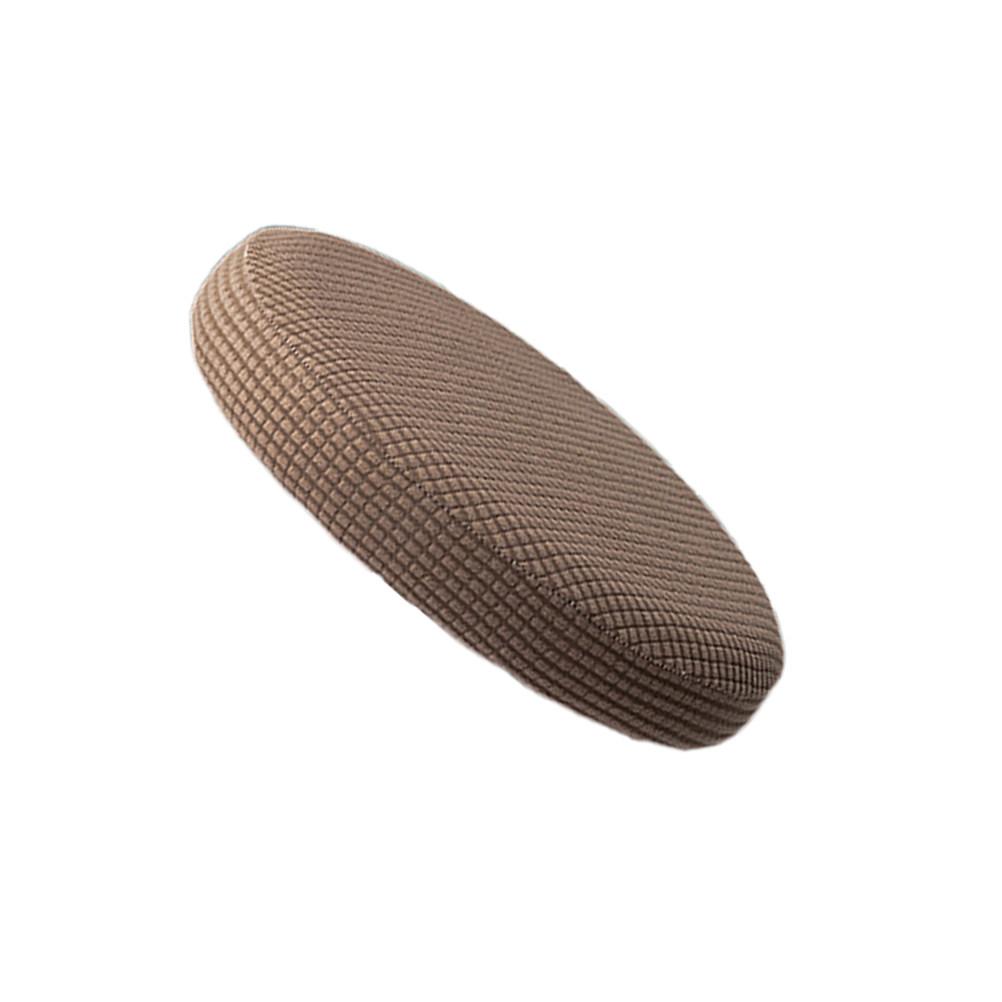 Round Chair Cover Elastic Stretch Seat Protective Case Removable Chocolate 30-38Cm Diameter Suitable for Hotel Office Party