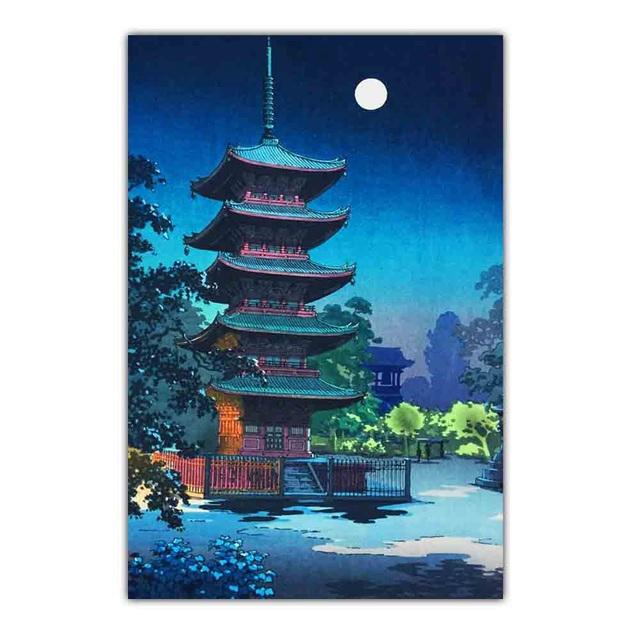 New Japanese Landscape Retro Art Canvas Painting Cartoon Poster Office Wall Painting Living Room Bedroom Home Decoration Mural No Frame