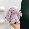 Floral Bunny Doll In White, Deep Pink, Light Pink, Brown, Grey, and Purple by Jellycat