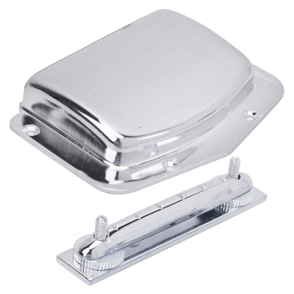 Adjustable Fixed Bridge Tailpiece Metal for Electric Guitar with Protective Cover ShellSilver