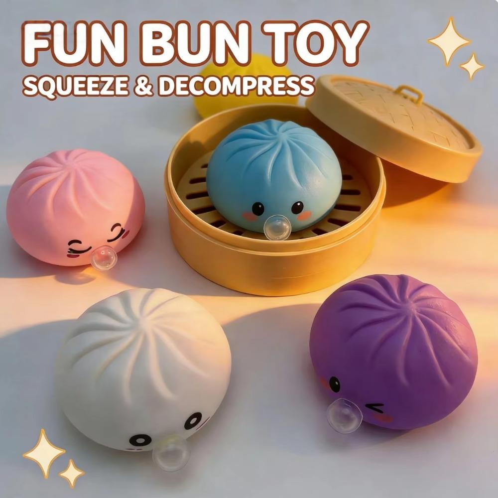 1pc Soft Decompression Squeeze Fidget Steamed Stuffed Bun Squishy Pinch Relaxation Tool