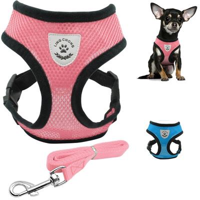 Breathable Mesh Small Dog Pet Leash Set Puppy Cat Vest Harness Collar