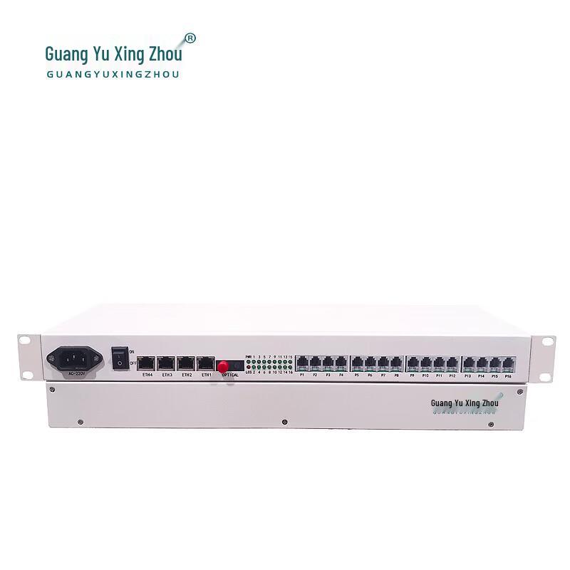 16-Channel Telephone & Ethernet Fiber Optic Multiplexer