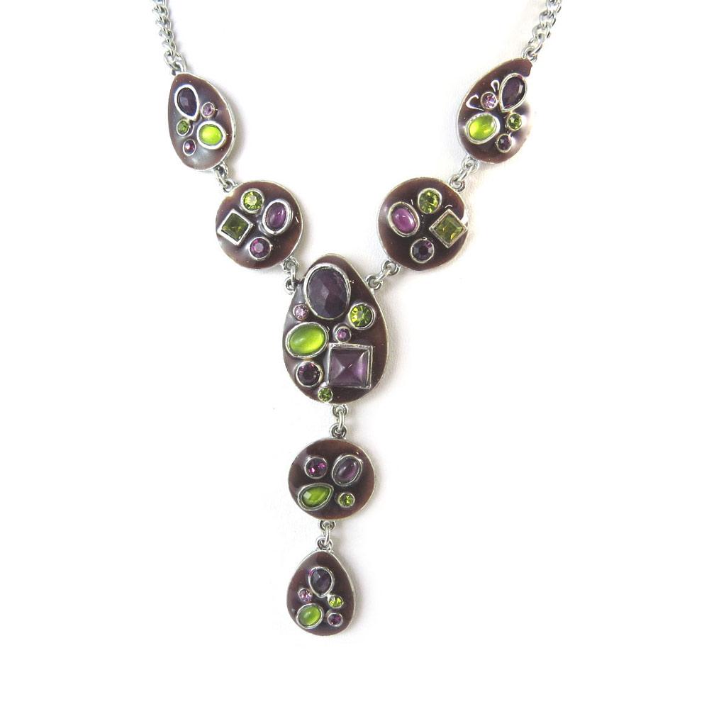 Les Trésors De Lily [F5987] - Purple 'Melusine' Designer Necklace