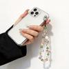 Pvc Crystal Flower Phone Strap With Keychain Holder For Women And Men