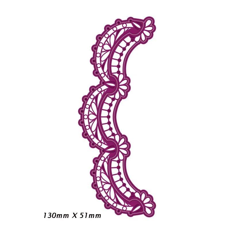 Wave Lace Edge Border Frame Metal Cutting Dies Stencil for DIY Scrapbooking Embossing Valentine Decoration Card Crafts Die Cut. Maroon