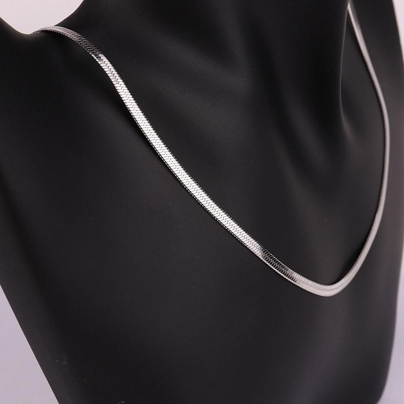 Personality Simple All-Match Hip-Hop Clavicle Chain Light Luxury European American Titanium Steel Non-Fade Flat Snake Bone Chain