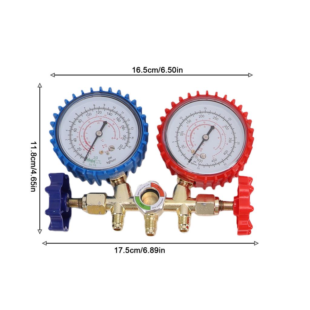 AC Manifold Gauge Set HVAC Refrigerant Charging Kit for R134a R22 R12 R502 Dual Gauge Automotive and Home AC Diagnostic Tool