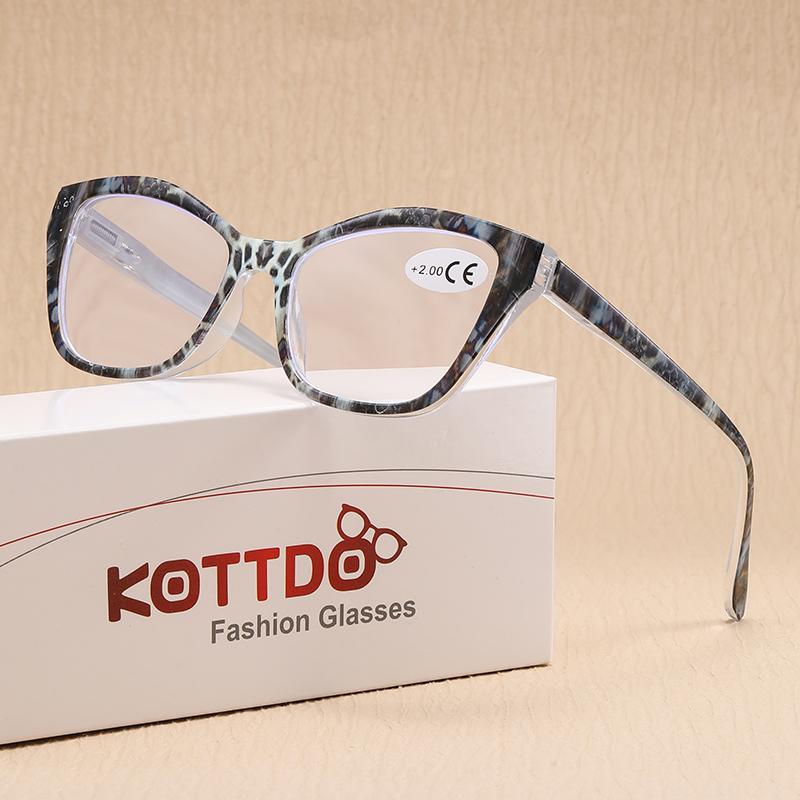 Kunststoff Lesebrille für Herren Große Katzenaugen Modische Weitsichtigkeitsbrille für Damen Blaulichtfilter Brille Alterssichtigkeit +1+1.5+2.0+2.5+3.0+3.5+4.0