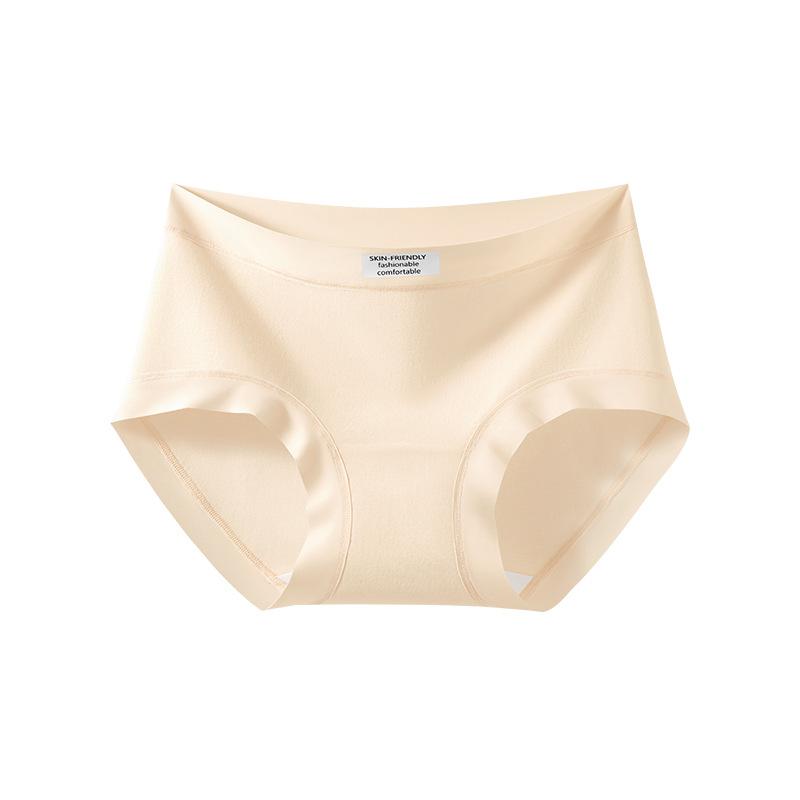 

Ladies Spring Pure Cotton 10A Antibacterial Extended Crotch Non Trace Skin Friendly Waist Triangle Briefs M телесный