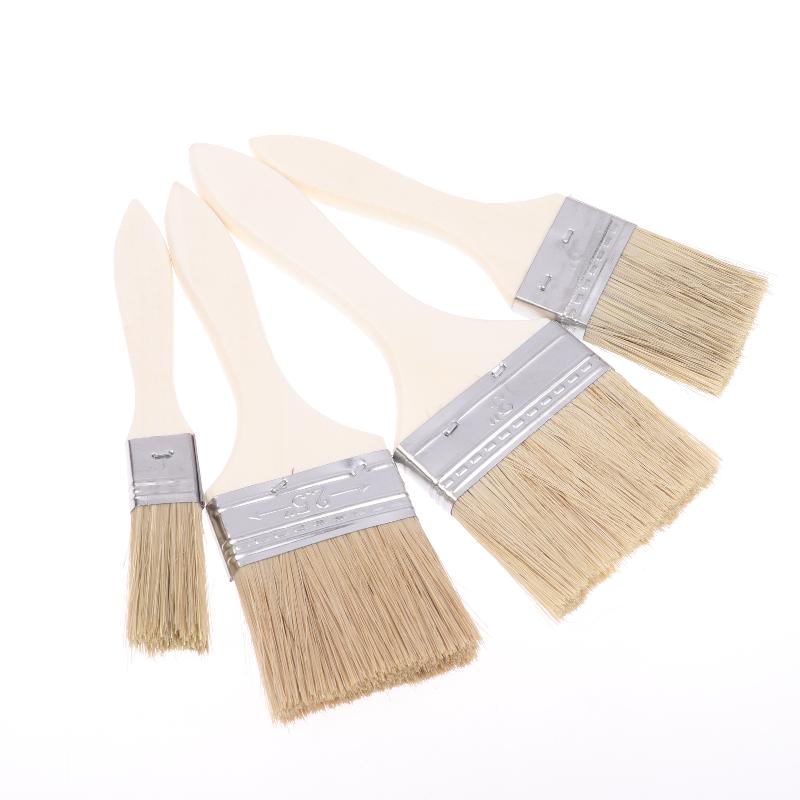 10Pcs Pig Mane Brushes Long Handle Bristle Tools for Plastering and Painting Art Handicraft Workshop Use