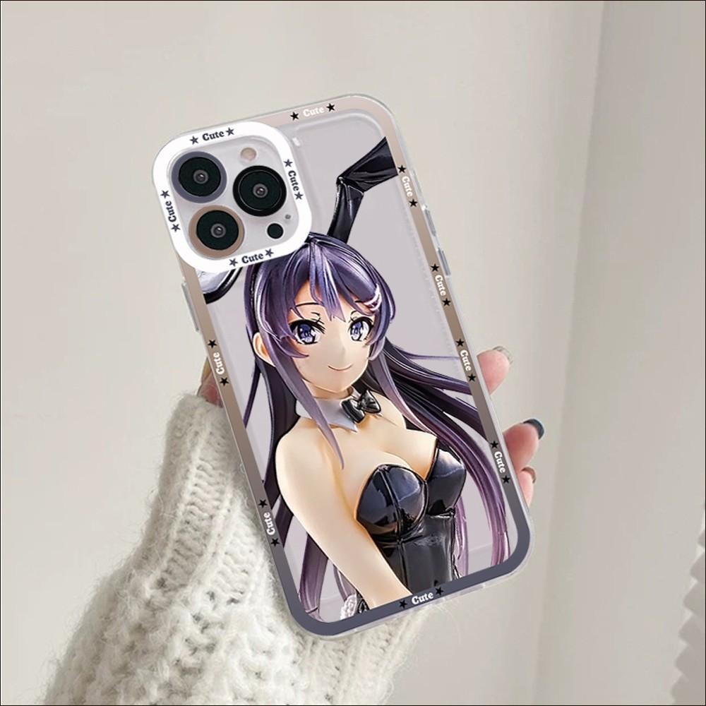 Anime Mai Sakurajima Phone Case For iPhone 14 13 12 11 Pro Max Mini X Xs XR 6 7 8 Plus SE 2020 Transparent Case