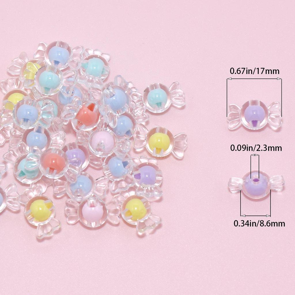 Acrylic Candy Color Flower Heart Rabbit Beads for DIY Children's Educational Ornaments and Mother's Day Crafts