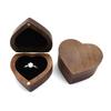 Wedding Heart Rings Holder Anti-collision Rings Bearer Box Simple Walnut Wood Rings Box  Propose
