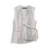 Fashion Style 2024 Autumn New Women's Clothing Stylish Linen Sleeveless V-neck Loose Vest 8106904