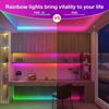 16.4FT/32.8FT LED Strip Lights WS2812B Rainbow Effect USB APP Control Diode Flexible Light DC5V Back Glue Suitable For Holiday Party Music Dance