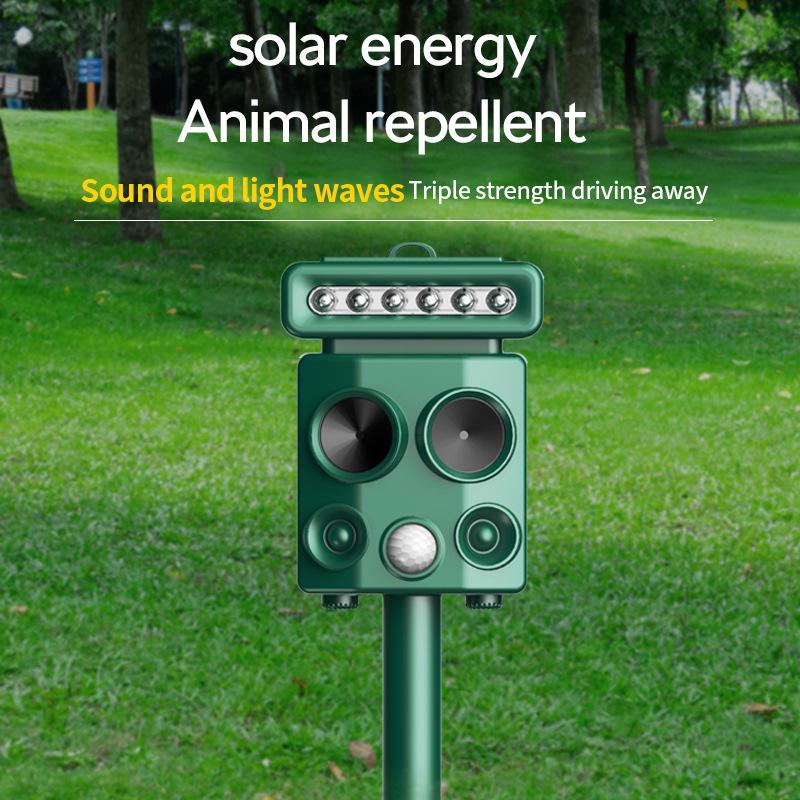 New Outdoor Solar Ultrasonic Rodent and Bird Repeller - Top-Selling Animal Repellent Solar + USB оливковое зеленый