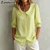 New Summer Striped Ruffle Collar Button-Down Shirt for Women