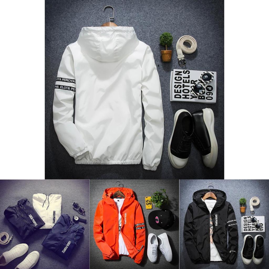 Premium Quality Men's Casual Hooded Coat Slim Fit Jacket Stylish Windbreaker Hoodie