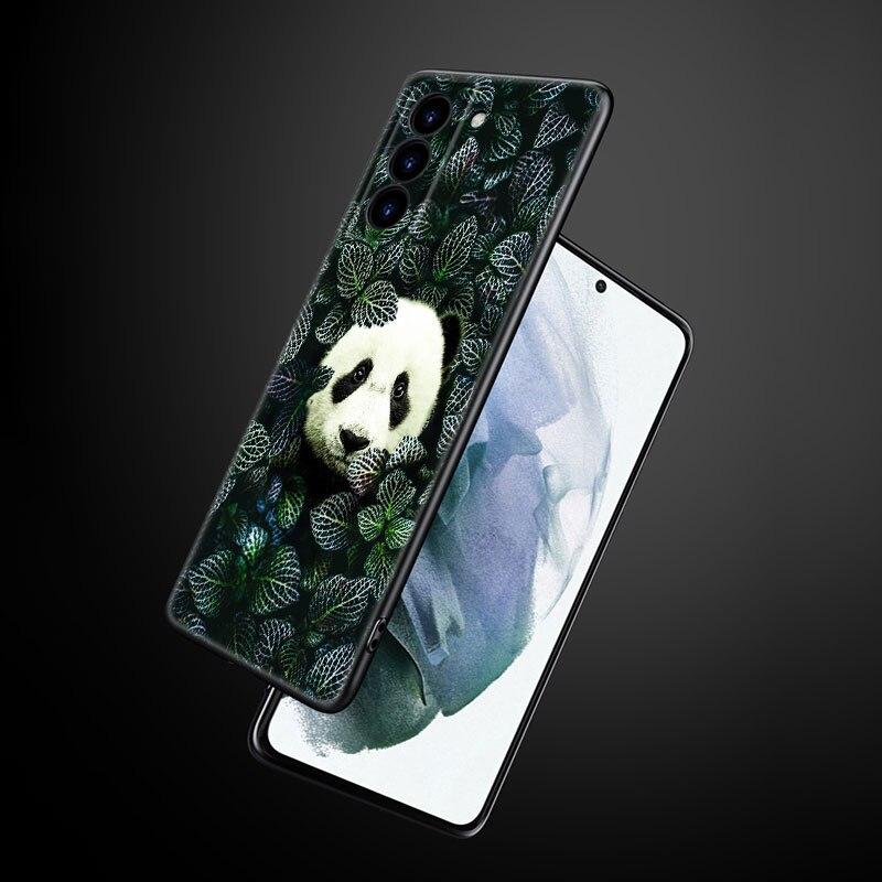 Chinesische Bär Panda Handyhülle für Samsung Galaxy S22 Pro S21 S20 Ultra FE S10 Lite 5G S10E S9 S8 Plus Weiche TPU Schwarze Hülle
