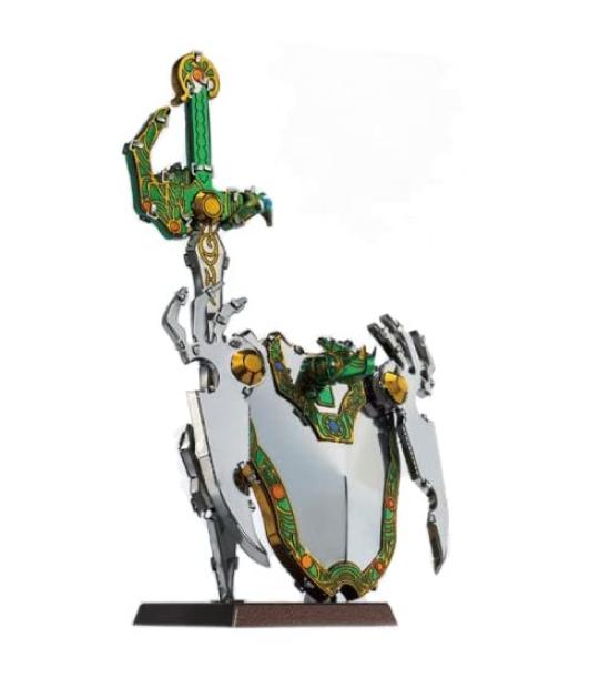 

Tenyo Metallic Nano Puzzle Dragon Quest: Sword of the Sky & Shield of the Sky EP-5-067, Stainless Steel, No Glue Required, 0.2m Thickness,