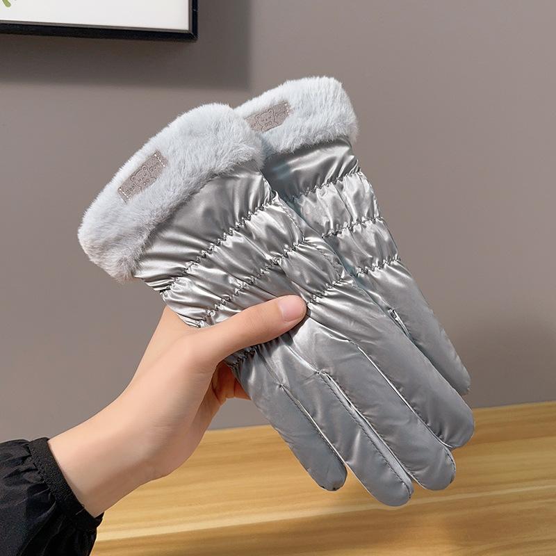 Winter Fashion Autumn Warm Gloves for Women Plus Fleece Thickened Winter Outdoor Riding Sports Windproof Waterproof Touch Screen