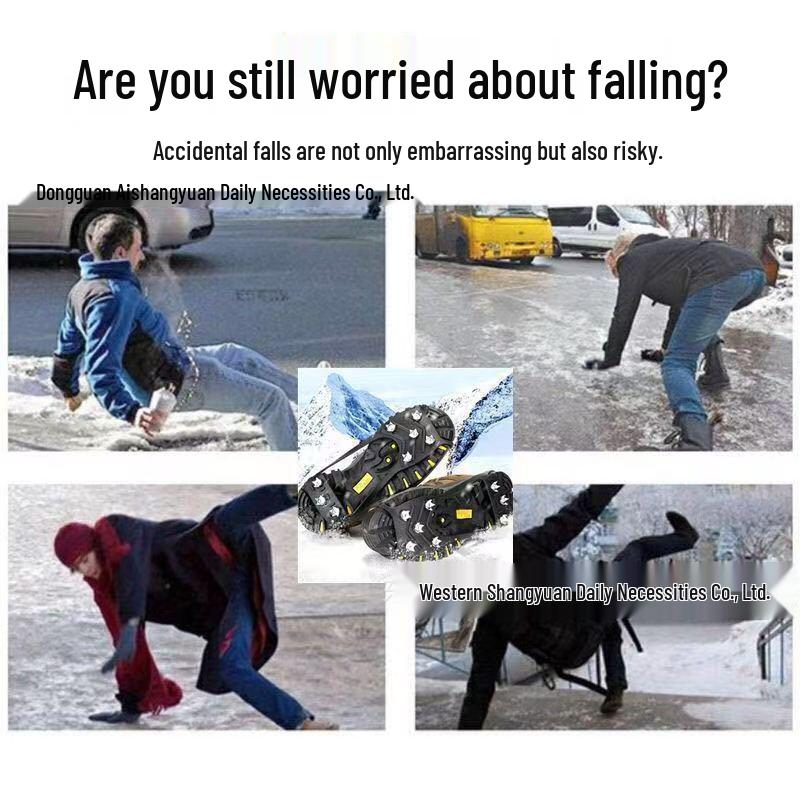 Unisex Silikon Eiskrallen: 8-Zahn Anti-Rutsch Schneespikes zum Wandern