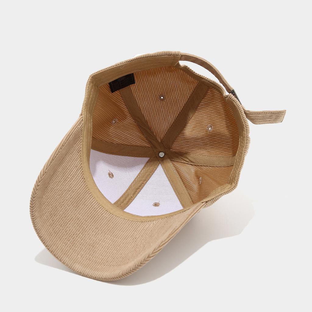 Women Autumn Striped Corduroy Baseball Cap Retro Hard-Topped Mountaineering Baseball Cap Women