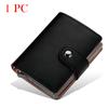 Pu Leather Credit Card Holder Luxury Id Cardholders Pop Up Metal Mini Minimalist Wallet for Women Men Coin Purse  Badge Holder