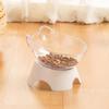 Plastic Tilted Elevated Cat Bowl Pet Food Bowl Tilt High Bottom Neck Protector Antichoking Pet Bowl Feeding Supplies