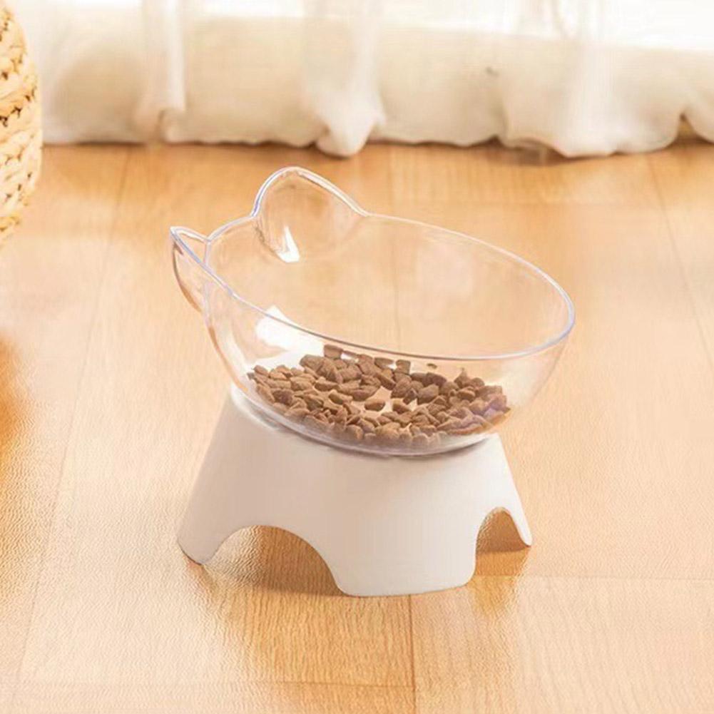 Plastic Tilted Elevated Cat Bowl Pet Food Bowl Tilt High Bottom Neck Protector Antichoking Pet Bowl Feeding Supplies