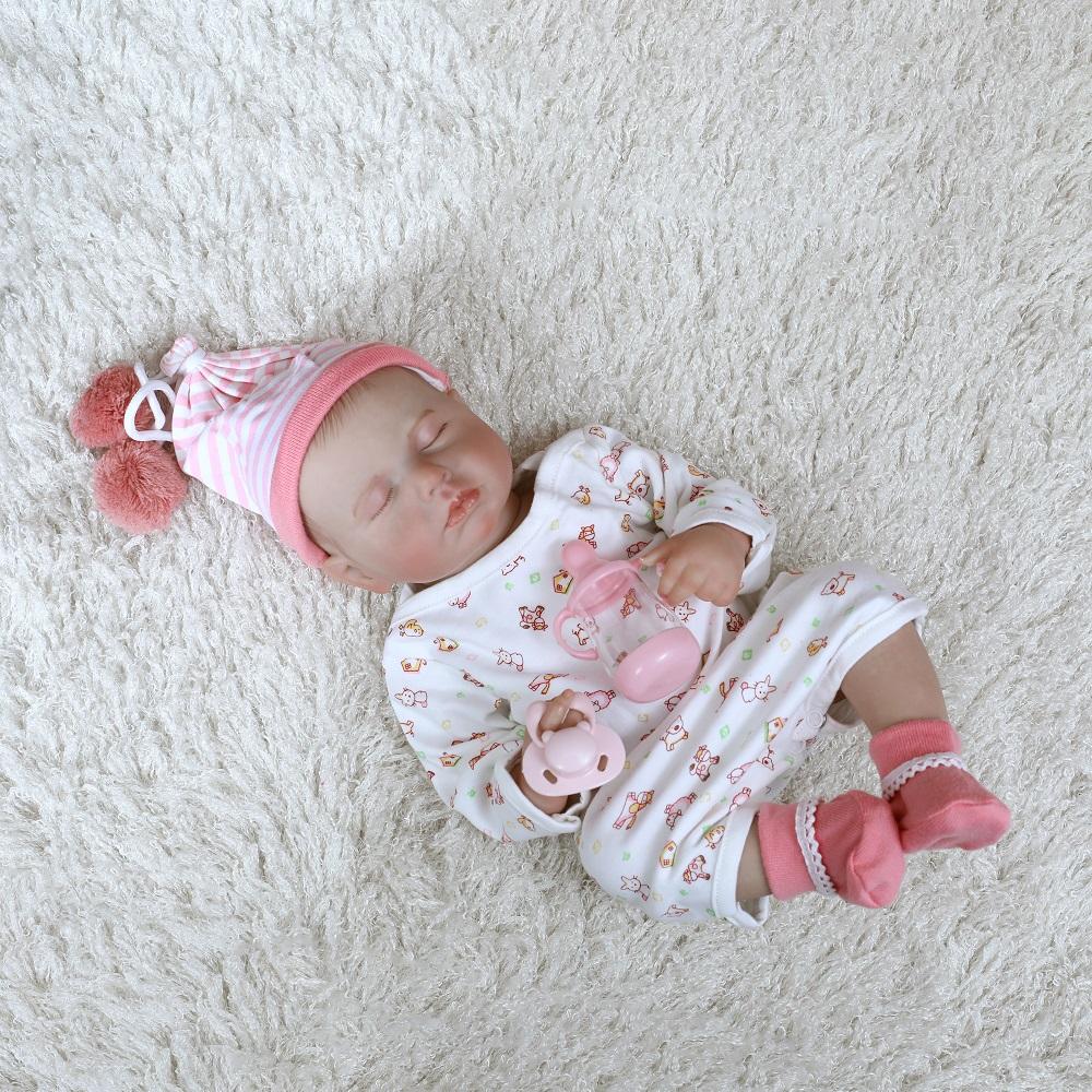 

Кукла Reborn, полностью виниловое тело, 48 см, детально прорисованная вручную, с видимыми венами, спящий младенец, реалистичная 3D-кожа, настоящие товарищи по играм, игрушка в подарок 20 inch about 50 cm