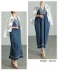 la Cool and stylish embroidered fringed hem Indian cotton dress for Long length sleeveless cotton dress with embroidery and fringed Casual style for