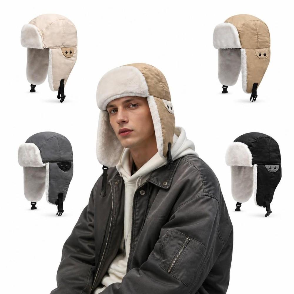 Windproof Earflap Hat Cold Proof Winter Bomber Hat Casual Ear Protection Cap  Winter