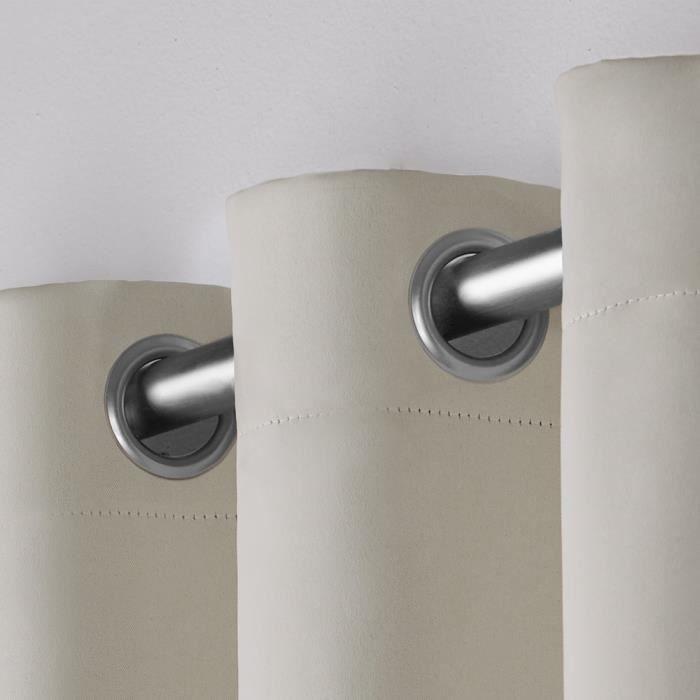 Rideaux Opaques - THE COVER PARIS - 140 x 260cm - 100% Polyester - 8 Œillets - Beige