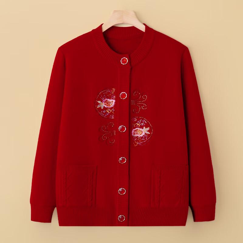 Women's Loose Fit Floral Knit Cardigan