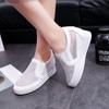 Fashion Platform Wedge Sneakers Shoes Genuine Leather Bling Bling Slip on Spring Autumn Women Fashion Sneakers