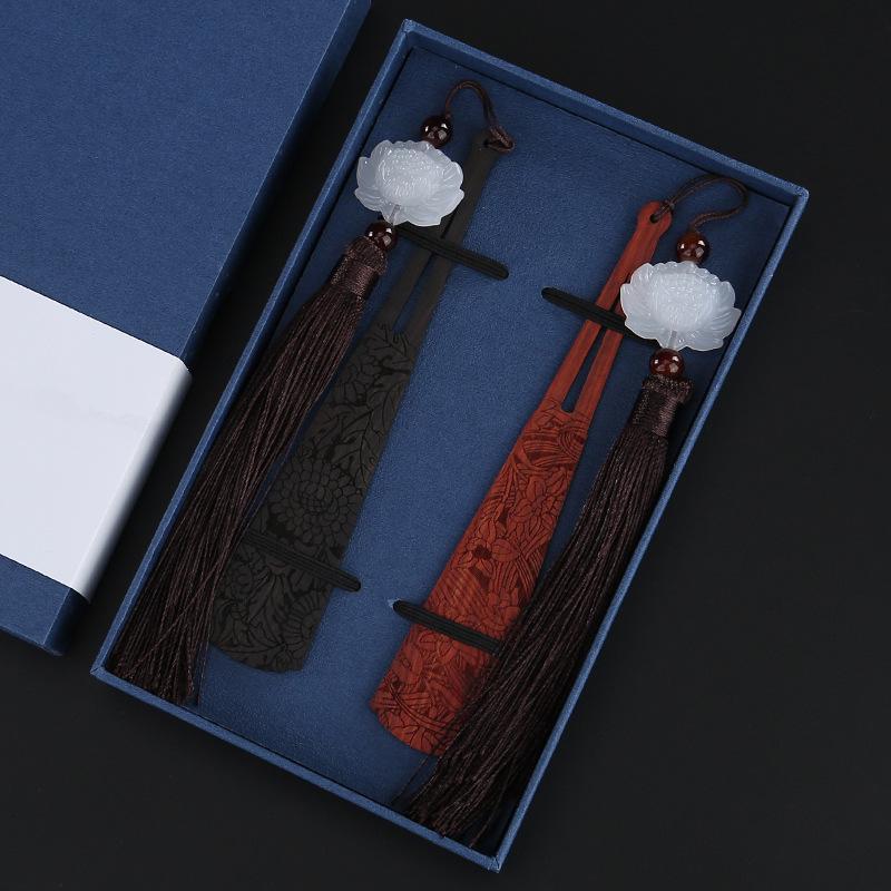 Rosewood Bookmark: Retro Chinese Style Gift for Students - Artistic Ancient Design, Custom DIY Option